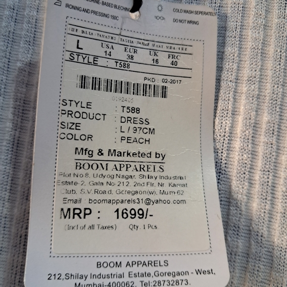 Branded Peach Long stylish Shrug slip - Picture 4 of 6